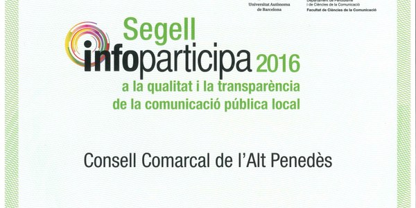 EL CONSELL COMARCAL DE L’ALT PENEDÈS, EL MÉS TRANSPARENT DE CATALUNYA